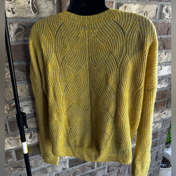 Anthropologie Keely Cable-Knit Sweater in Yellow-Mustard , Size XS - Picture 8 of 15